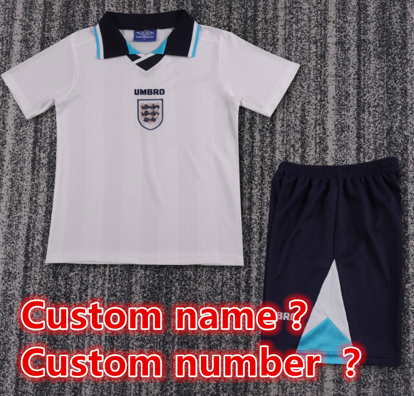 Child kids kit Retro jersey England jersey kids kit Home Third away 96 1998 England Retro soccer jersey 10-20 days. It will arrive in your country