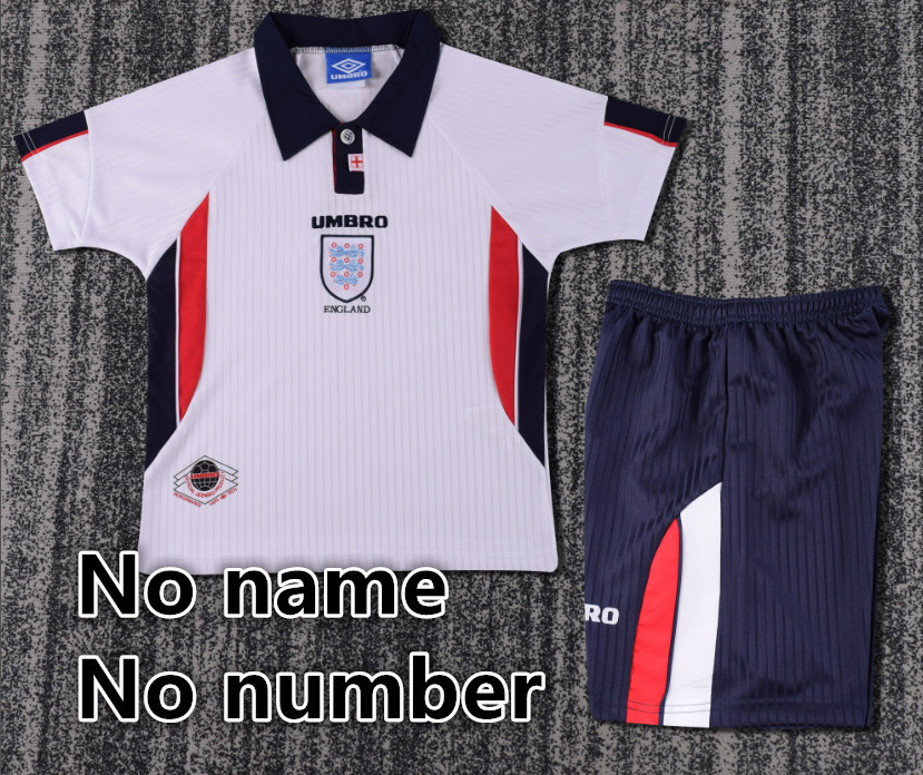 Child kids kit Retro jersey England jersey kids kit Home Third away 96 1998 England Retro soccer jersey 10-20 days. It will arrive in your country