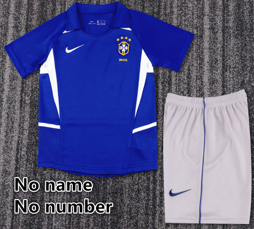 Child kids kit Retro jersey Brazil jersey kids kit Home Third away  1998 2002 Brazil Retro soccer jersey 10-20 days. It will arrive in your country
