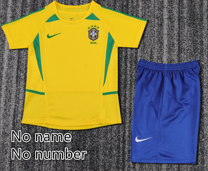 Child kids kit Retro jersey Brazil jersey kids kit Home Third away  1998 2002 Brazil Retro soccer jersey 10-20 days. It will arrive in your country