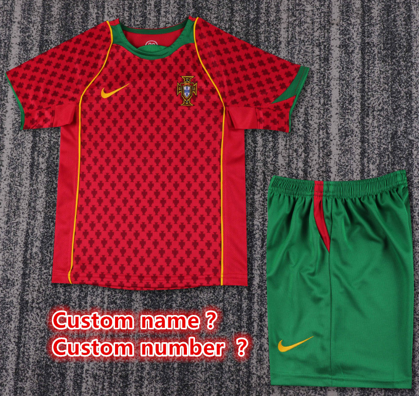 Child kids kit Retro jersey Portugal jersey kids kit Home Third away  2006 2004 2012 1998  Portugal Retro soccer jersey 10-20 days. It will arrive in your country