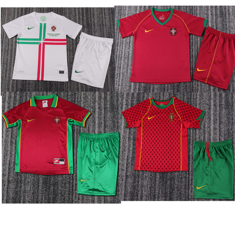 Child kids kit Retro jersey Portugal jersey kids kit Home Third away  2006 2004 2012 1998  Portugal Retro soccer jersey 10-20 days. It will arrive in your country