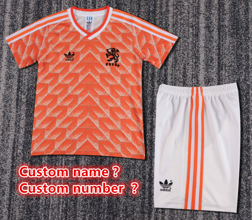 Child kids kit Retro jersey Netherlands jersey kids kit Home Third away  1988  Netherlands Retro soccer jersey 10-20 days. It will arrive in your country