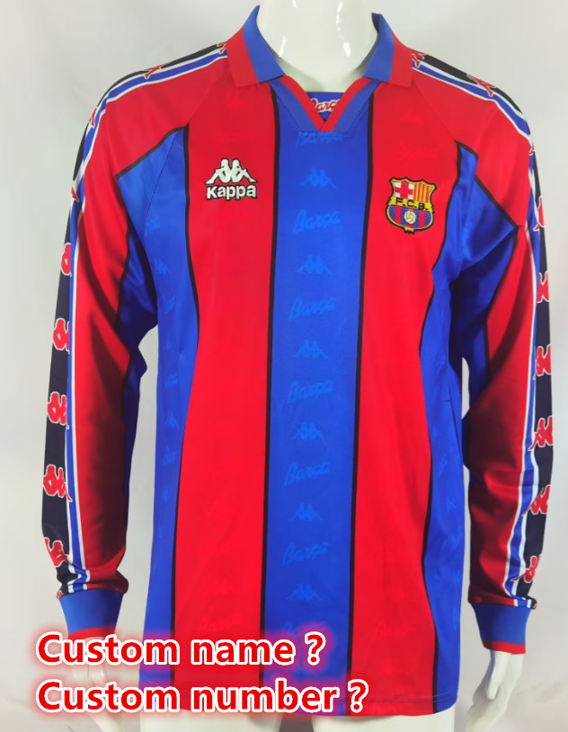 Long sleeve Barcelona Retro jersey 25 26  Home and away New adult Retro 2010/11 1996-97 95-97 2014-15 2016-17 2005-06 Barcelona soccer jersey 10-20 days. It will arrive in your country