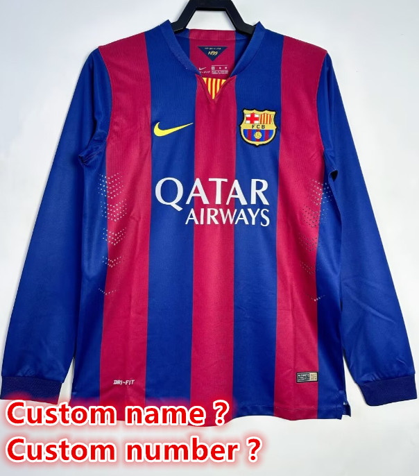 Long sleeve Barcelona Retro jersey 25 26  Home and away New adult Retro 2010/11 1996-97 95-97 2014-15 2016-17 2005-06 Barcelona soccer jersey 10-20 days. It will arrive in your country
