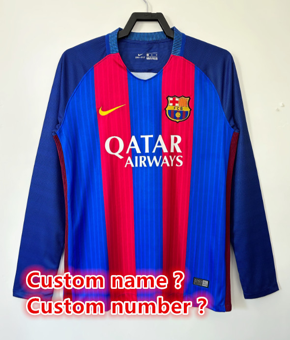 Long sleeve Barcelona Retro jersey 25 26  Home and away New adult Retro 2010/11 1996-97 95-97 2014-15 2016-17 2005-06 Barcelona soccer jersey 10-20 days. It will arrive in your country