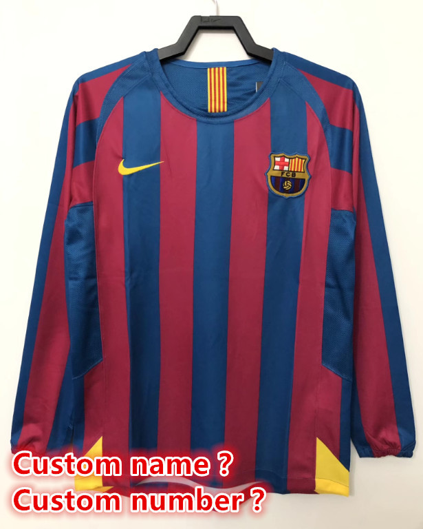 Long sleeve Barcelona Retro jersey 25 26  Home and away New adult Retro 2010/11 1996-97 95-97 2014-15 2016-17 2005-06 Barcelona soccer jersey 10-20 days. It will arrive in your country