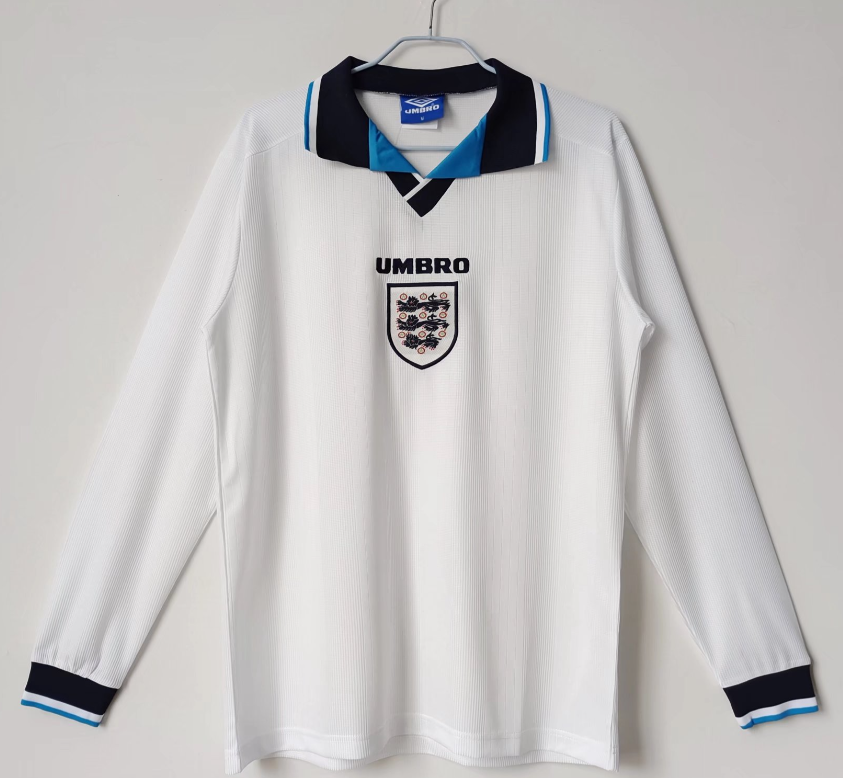 England Long sleeve Retro jersey 25 26  Home and away New adult Retro  2002 1996 1998 England soccer jersey 10-20 days. It will arrive in your country