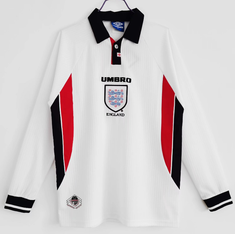 England Long sleeve Retro jersey 25 26  Home and away New adult Retro  2002 1996 1998 England soccer jersey 10-20 days. It will arrive in your country
