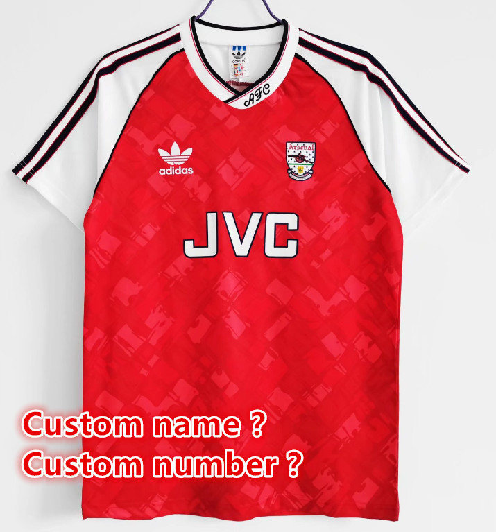 Arsenal Retro jersey 25 26  Home and away New adult Retro  1986 /88  1993/94 1988/90 1986/96  2004/05  1992/93 1995  2001/02 Arsenal soccer jersey 10-20 days. It will arrive in your country days. It will arrive in your country