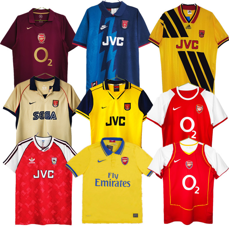 Arsenal Retro jersey 25 26  Home and away New adult Retro  1986 /88  1993/94 1988/90 1986/96  2004/05  1992/93 1995  2001/02 Arsenal soccer jersey 10-20 days. It will arrive in your country days. It will arrive in your country