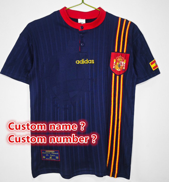Spain Retro jersey 25 26  Home and away New adult Retro  1996 1994/95  2010 1998 2012 Spain soccer jersey 10-20 days. It will arrive in your country days. It will arrive in your country