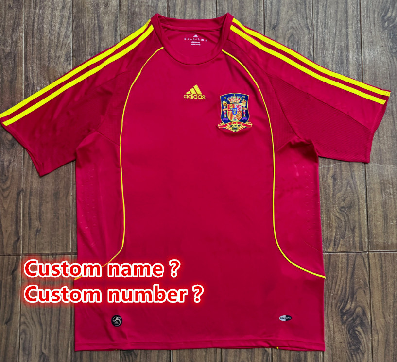 Spain Retro jersey 25 26  Home and away New adult Retro  1996 1994/95  2010 1998 2012 Spain soccer jersey 10-20 days. It will arrive in your country days. It will arrive in your country
