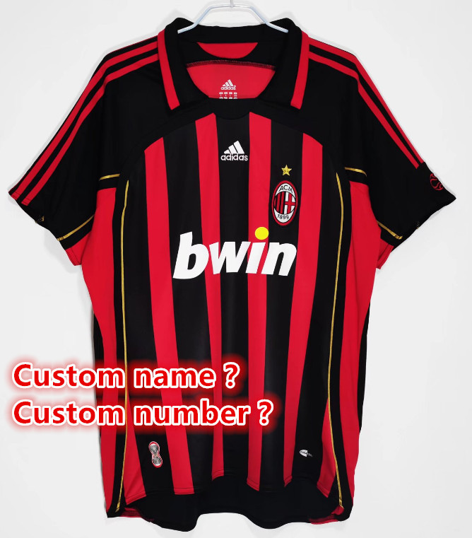 AC Milan Retro jersey 25 26  Home and away New adult Retro 1995/96 1998/99 2006/07 2007/08 2013/14 2009/10 2016/17 92/94  AC Milan soccer jersey 10-20 days. It will arrive in your country days. It will arrive in your country