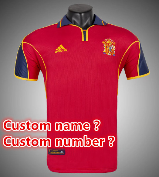 Spain Retro jersey 25 26  Home and away New adult Retro  1996 1994/95  2010 1998 2012 Spain soccer jersey 10-20 days. It will arrive in your country days. It will arrive in your country