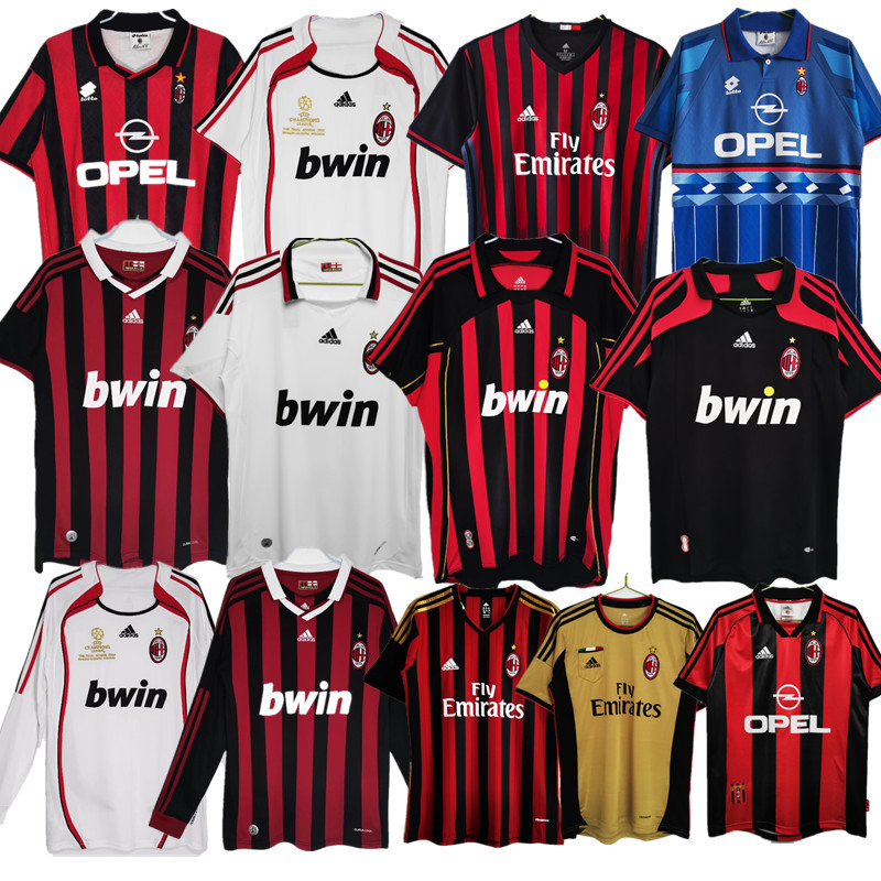 AC Milan Retro jersey 25 26  Home and away New adult Retro 1995/96 1998/99 2006/07 2007/08 2013/14 2009/10 2016/17 92/94  AC Milan soccer jersey 10-20 days. It will arrive in your country days. It will arrive in your country