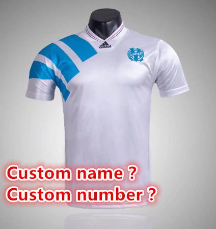 Marseille Retro jersey  Home and away New adult Retro  1990  1998/99 1992/93 99/00  11 /12  Marseille soccer jersey 10-20 days. It will arrive in your country days. It will arrive in your country