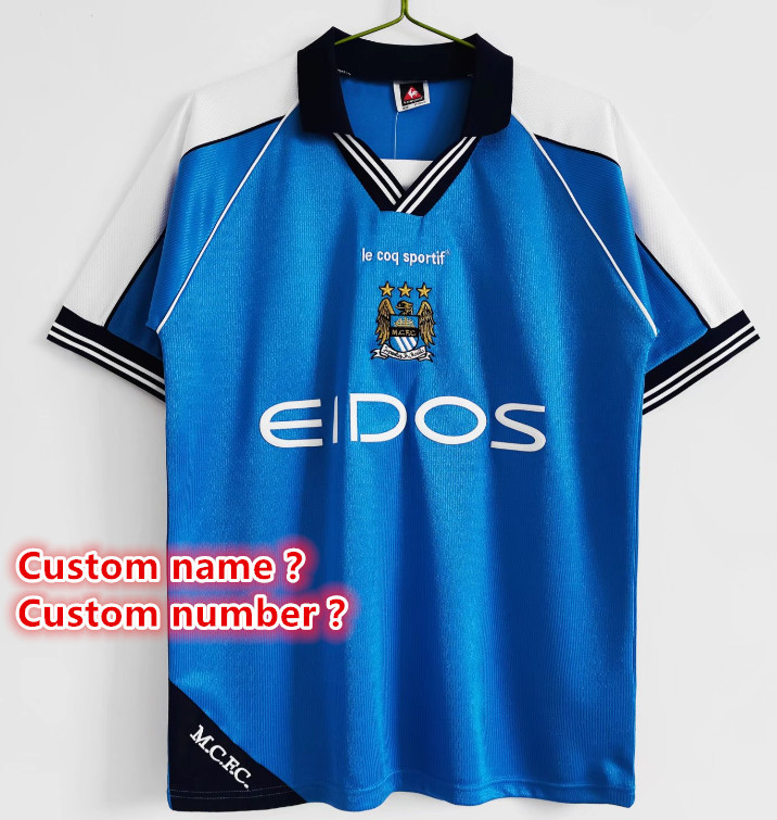 Manchester City  Retro jersey  Home and away New adult Retro Manchester City  soccer jersey 10-20 days. It will arrive in your country days. It will arrive in your country