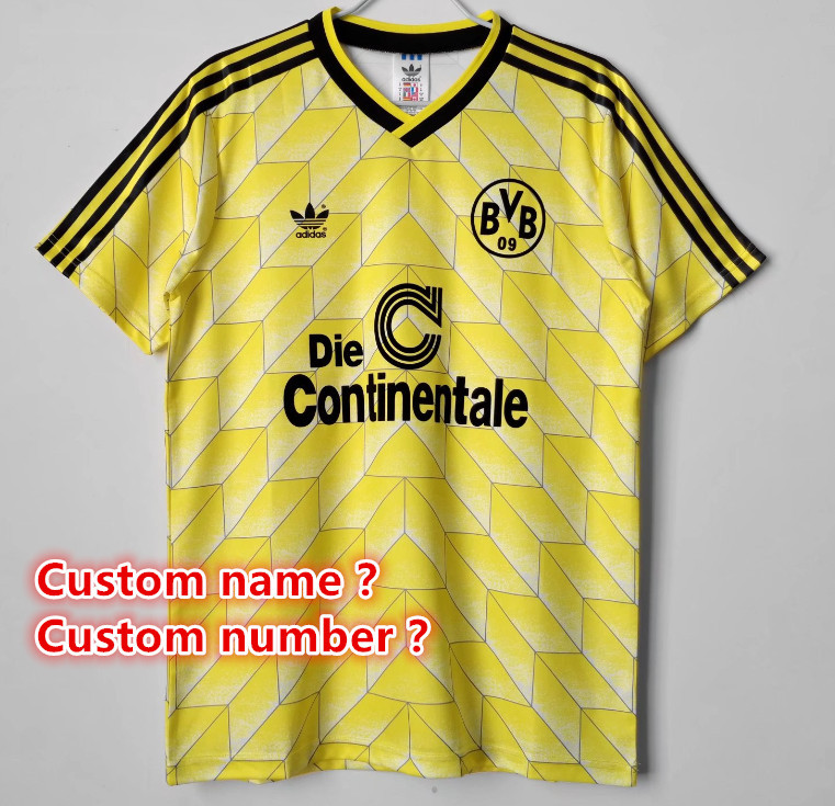 Dortmund Retro jersey  Home and away adult Retro Dortmund soccer jersey 10-20 days. It wi Retro jersey  Home and away New adult Retro Bayern Munich soccer jersey 10-20 days. It will arrive in your country days. It will arrive in y