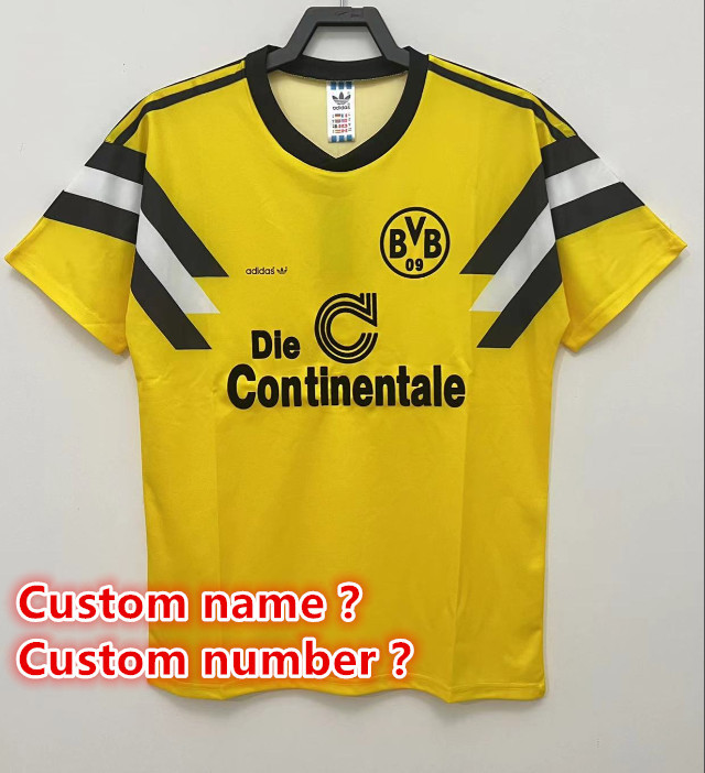 Dortmund Retro jersey  Home and away adult Retro Dortmund soccer jersey 10-18 days. About to reach your country