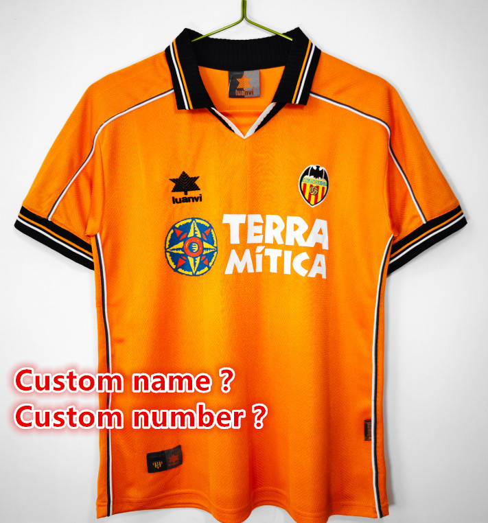 Valencia Retro jersey  Home and away adult Retro Valencia soccer jersey 10-18 days. About to reach your country