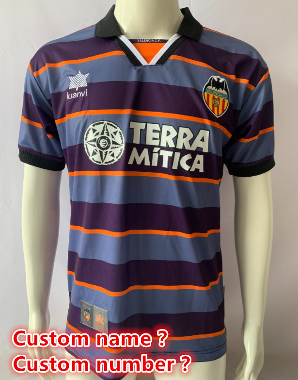 Valencia Retro jersey  Home and away adult Retro Valencia soccer jersey 10-18 days. About to reach your country
