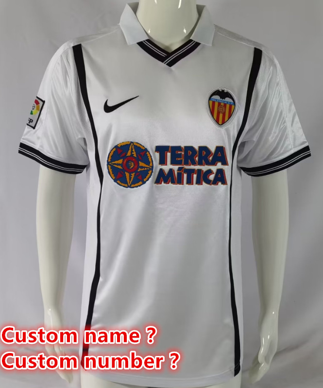 Valencia Retro jersey  Home and away adult Retro Valencia soccer jersey 10-18 days. About to reach your country