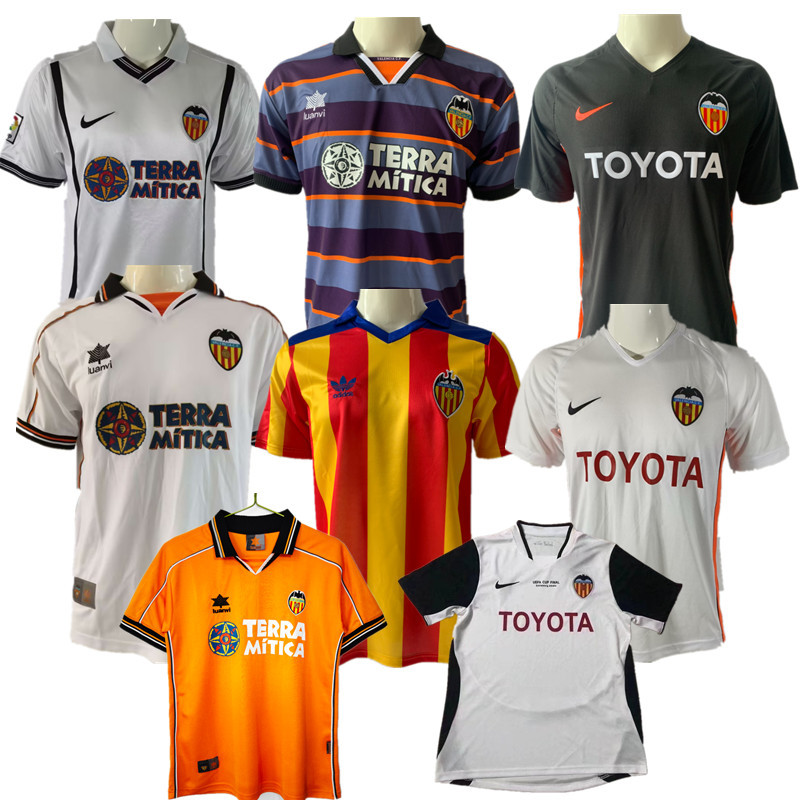 Valencia Retro jersey  Home and away adult Retro Valencia soccer jersey 10-18 days. About to reach your country