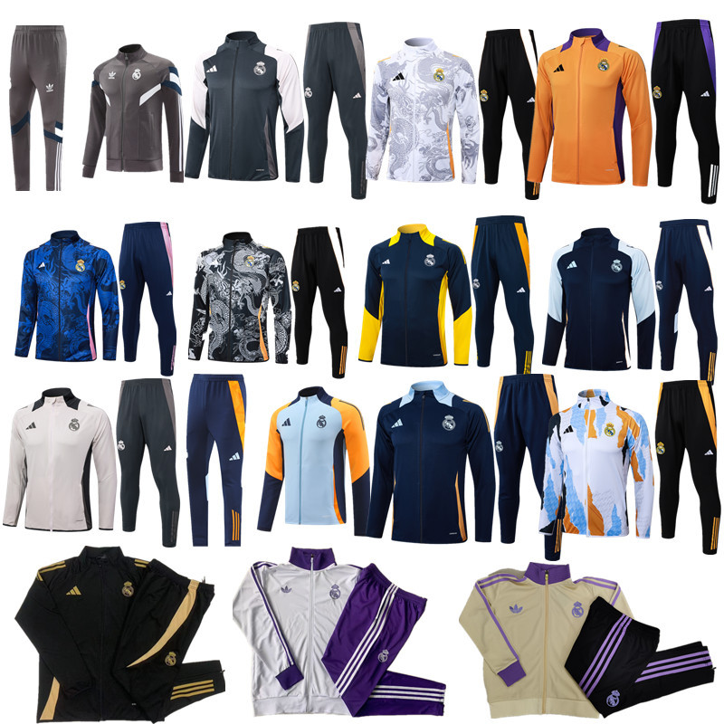 New Real madrid  training coat jacket  jersey kids kit adult kit New 24 25 Real madrid coat jacket soccer jersey 10-20 days. It will arrive in your country