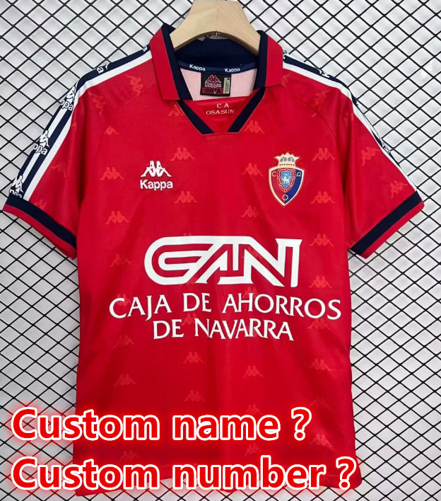 96/97 Osasuna Retro jersey  Home and away  adult Retro Osasuna soccer jersey 10-18 days.  About to reach your country