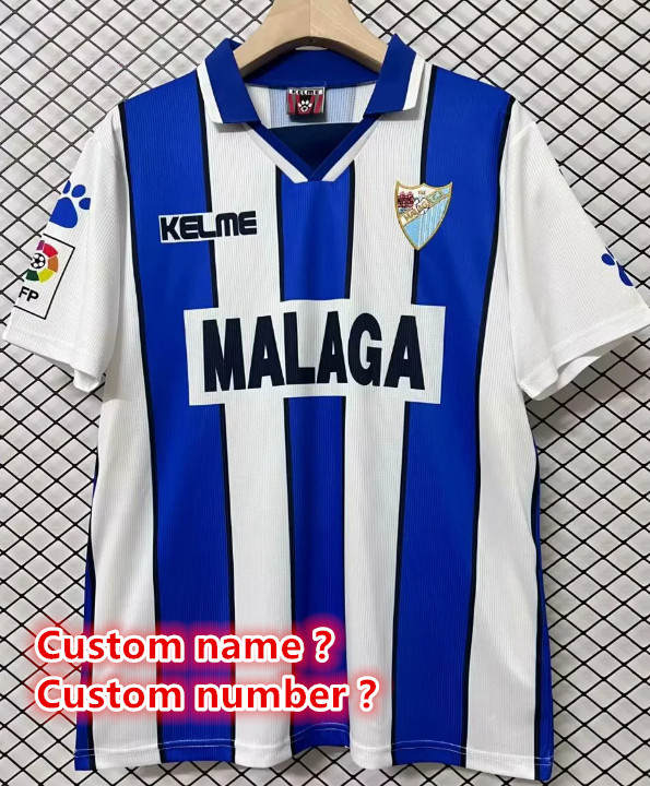 Malaga Retro jersey  Home and away adult Retro Malaga soccer jersey 10-18 days. About to reach your country