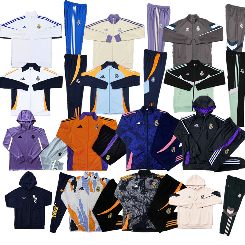 24 25 New Real Madrid training coat jacket  jersey adult kit New 24 25 Real Madrid coat jacket soccer jersey 10-20 days. It will arrive in your country