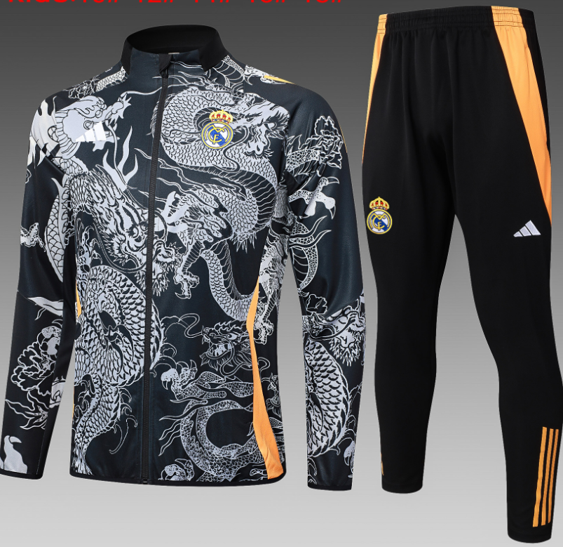 New Real madrid  training coat jacket  jersey kids kit adult kit New 24 25 Real madrid coat jacket soccer jersey 10-20 days. It will arrive in your country