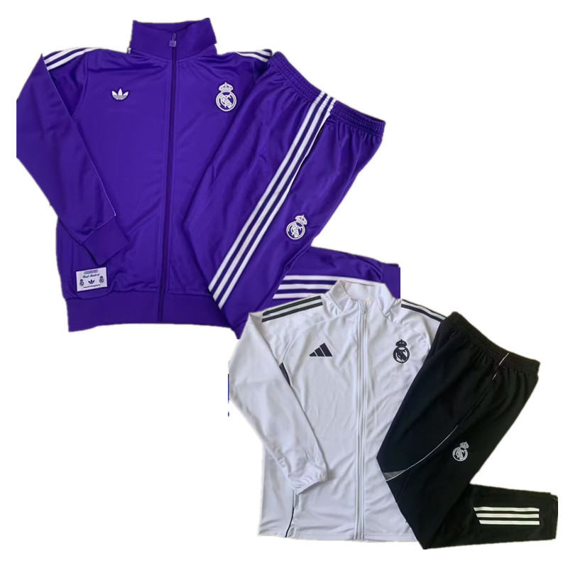 New Real madrid  training coat jacket  jersey kids kit adult kit New 24 25 Real madrid coat jacket soccer jersey 10-20 days. It will arrive in your country