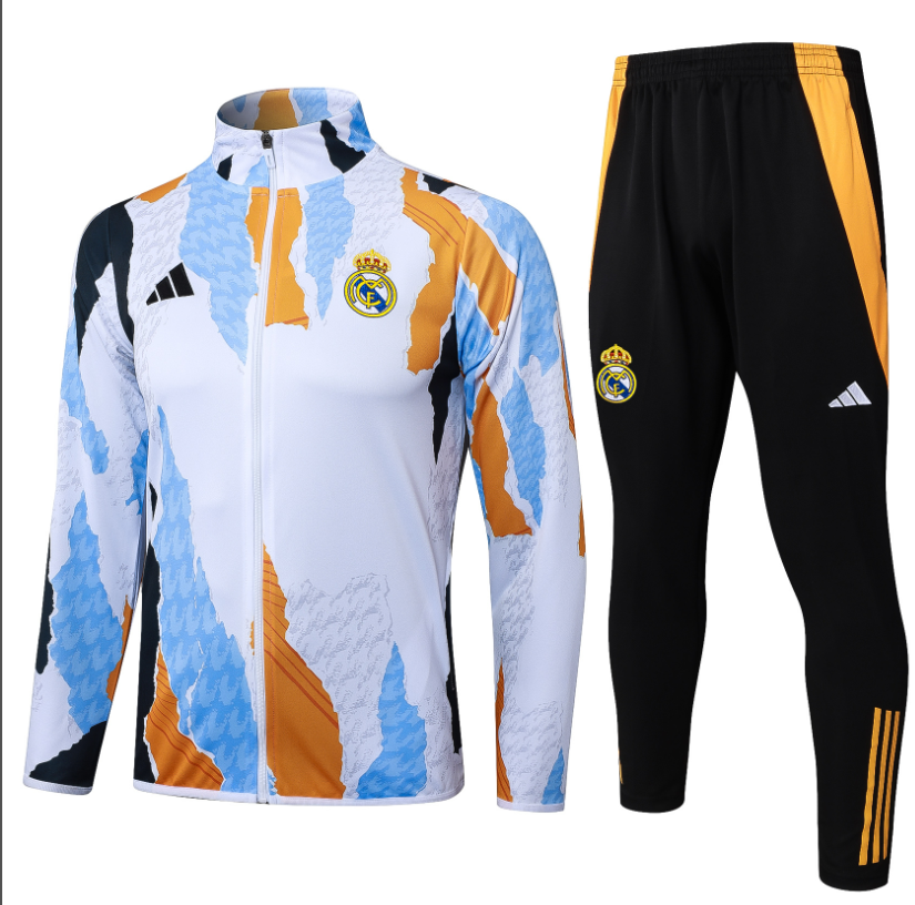 New Real madrid  training coat jacket  jersey kids kit adult kit New 24 25 Real madrid coat jacket soccer jersey 10-20 days. It will arrive in your country