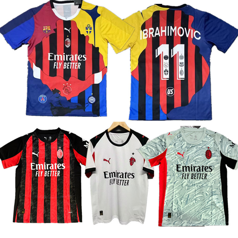 25 26 AC Milan  jersey 2024 2025 Home and away adult  Ibrahimovic commemorative edition 2025 2026 AC Milan soccer jersey 10-20 days. It will arrive in your country