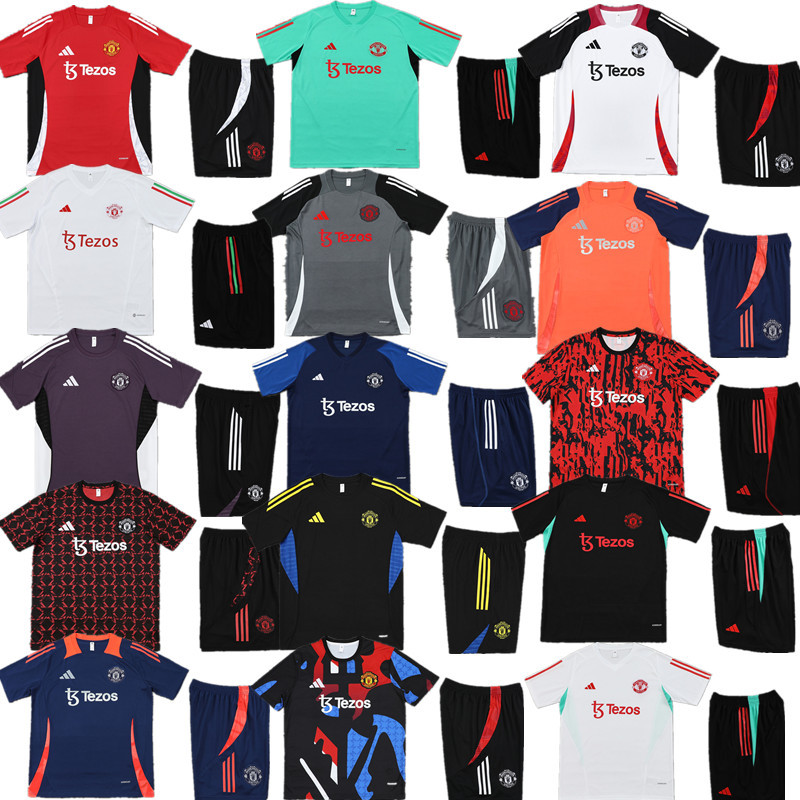 Manchester United jersey Pocket zipper pants kids kit New training  adult kit  Home and away 25 26 JManchester United soccer jersey 10-20 days. It will arrive in your country