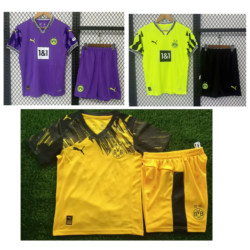 Dortmund  jersey kids kit 2025 2026 Home and away New adult 25/26 Dortmund soccer jersey  10-20 days. It will arrive in your country