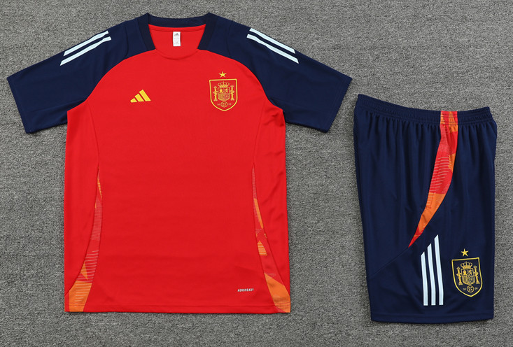 Spain jersey Pocket zipper pants kids kit New training  adult kit  Home and away 25 26 Spain soccer jersey 10-20 days. It will arrive in your country