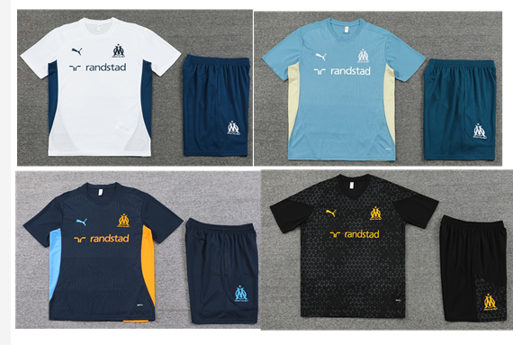 Marseilles jersey Pocket zipper pants kids kit New training  adult kit  Home and away 25 26 Marseilles soccer jersey 10-20 days. It will arrive in your country