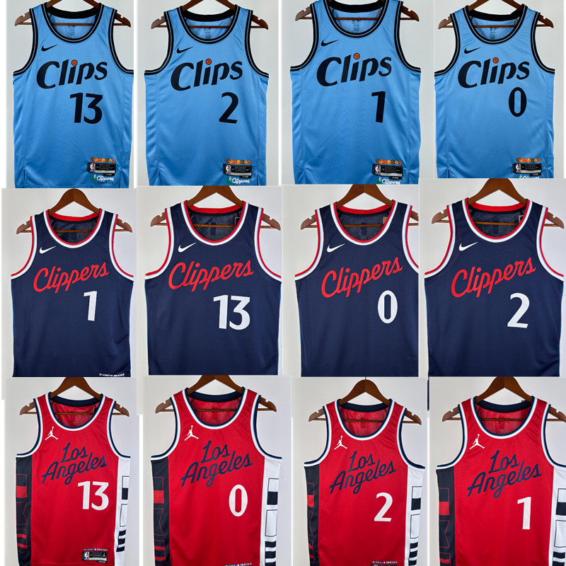 Clippers NBA basketball jersey,  jersey, adult men's tank top jersey GEORGE 13  LEONARD 2 HARDEN 1 WESTBROOK 0