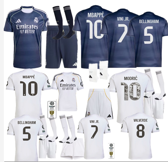 2025 2026  Real Madrid jersey new Home and away adult  kit  kids kit  25 26  Real Madrid soccer jersey 10-20 days. It will arrive in your country