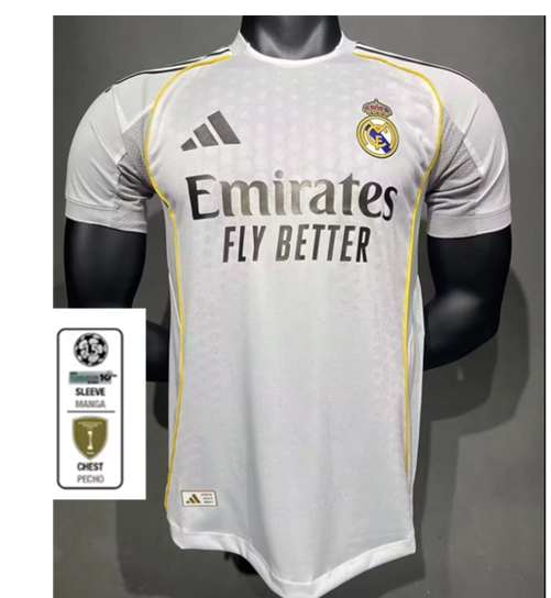 25 26  Real Madrid Player edition  jersey Home and away New adult 25 26 AC Real Madrid soccer jersey 10-20 days. It will arrive in your country