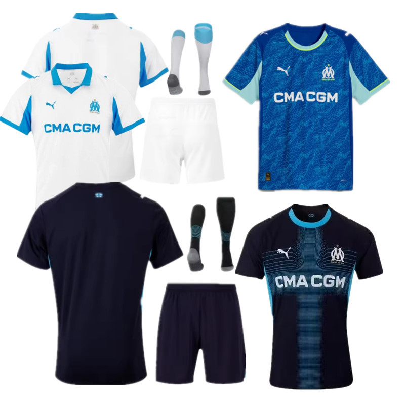 New  Marseille jersey new Home and away adult  kit  kids kit  25 26 Marseille soccer jersey 10-20 days. It will arrive in your country