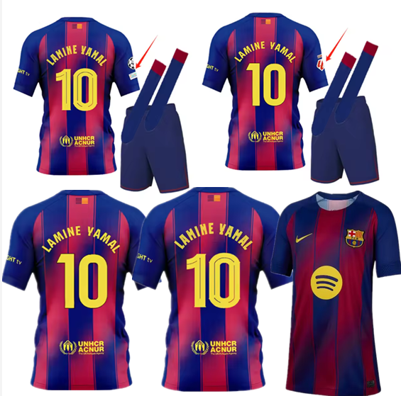 2025 2026 Barcelona jersey new Home and away adult  kit  kids kit 25 26 Barcelona soccer jersey 10-20 days. It will arrive in your country