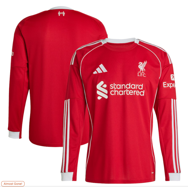 Long sleeves 25 26 Liverpool  jersey Home and away 2025 2026  Liverpool soccer jersey 10-20 days. It will arrive in your country