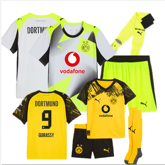 New  Dortmund jersey new Home and away adult  kit  kids kit  25 26  Dortmund  soccer jersey 10-20 days. It will arrive in your country