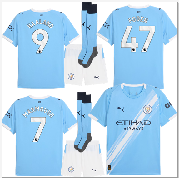Manchester City jersey new Home and away adult  kit  kids kit  25 26 Manchester City soccer jersey 10-20 days. It will arrive in your country