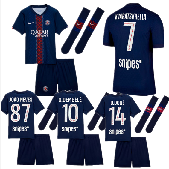 2025 2026 psg jersey new Home and away adult  kit  kids kit  25 26 psg soccer jersey 10-20 days. It will arrive in your country