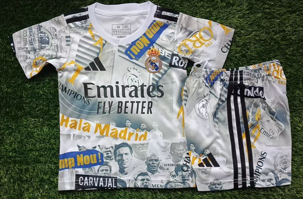 kids kit Real Madrid jersey new adult  kit  kids kit 25 26 Real Madrid soccer jersey 10-20 days. It will arrive in your country